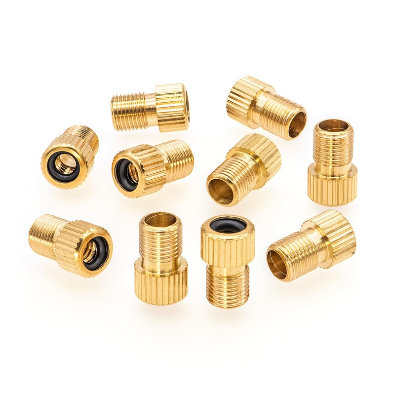 MEAJOO 4PCS Brass Presta Valve Adapter, Convert Presta to Schrader