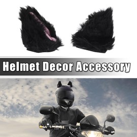 X AUTOHAUX 1 Pair Motorcycle Plush Cat Ears Shape for Helmet Decor Black Pink