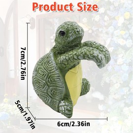 Simaixing Kletterschildkröte Statue Blumentopf Dekor, Schildkröte Pflanzendekorationen für Töpfe, Harz Schildkröte Dekor für Pflanzenbehälter, hängende grüne Schildkröte geformt Pflanztopf Ornament