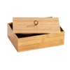 Wenko Bamboo Organiser Terra 3 Compartments -Storage Box, Bathroom Basket,