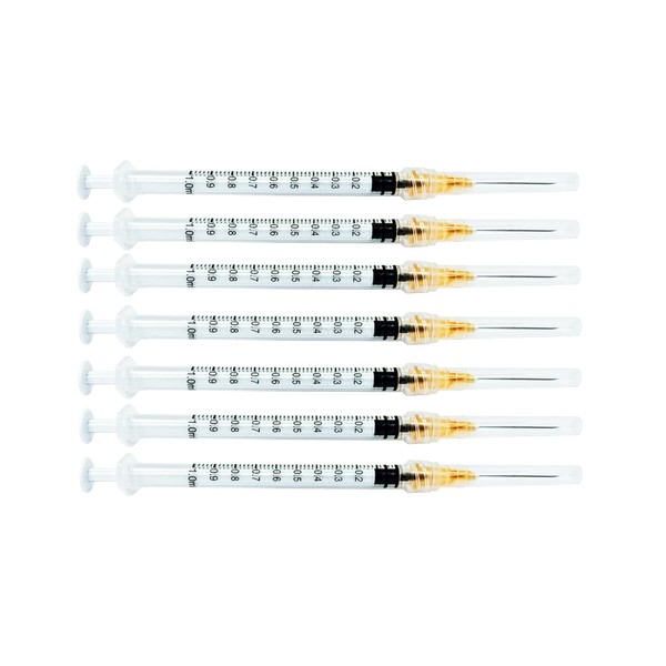 25 Pack 1mL Disposable Sterile Syringe, 25Ga, Luer Lock, Perfect