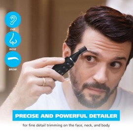 Wahl DualTech® Pro Series® 2 in 1 Lithium Battery Dual Sided Eyebrow Trimmer and Nose Hair Trimmer for Men – Model 3025698