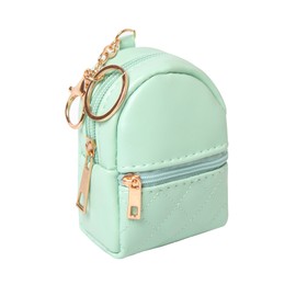 Mini Backpack Cute Cosmetic Bag for Women, Creative Cute Pendant Keychain Key-chains Keyrings PU Leather Makeup Bag Key Pocket Lipstick Bag Card Holder Data Cable Organizer Zipper Pouch (Green)