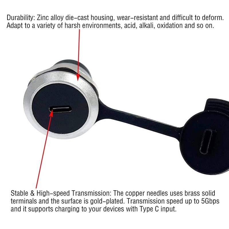 PENGLIN USB 3.1 Type C Panel Mount Socket, USB C