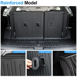 HOUCLEMIC Cargo Mat with Seat Back Cover for 2020-2025 Hyundai Palisade All Weather TPE Full Set Cargo Liners for 2024 2025 Hyundai Palisade Accessories (Include Lower Trunk Mat)