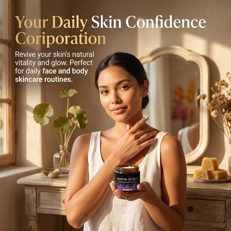 Crema Hidratante con Biotina, Retinol y Centella Asiática, Rostro y