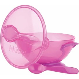 Nûby ID541 9Pink Baby Feeding Bowl with Suction Base and Spoon Pink