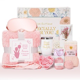 11 PCS Regalos de Cumpleaños para Mujeres, Cesta regalo de relajación spa, Paquete de Cuidado Personal para mujeres, Caja de Regalos para Mujer,...   