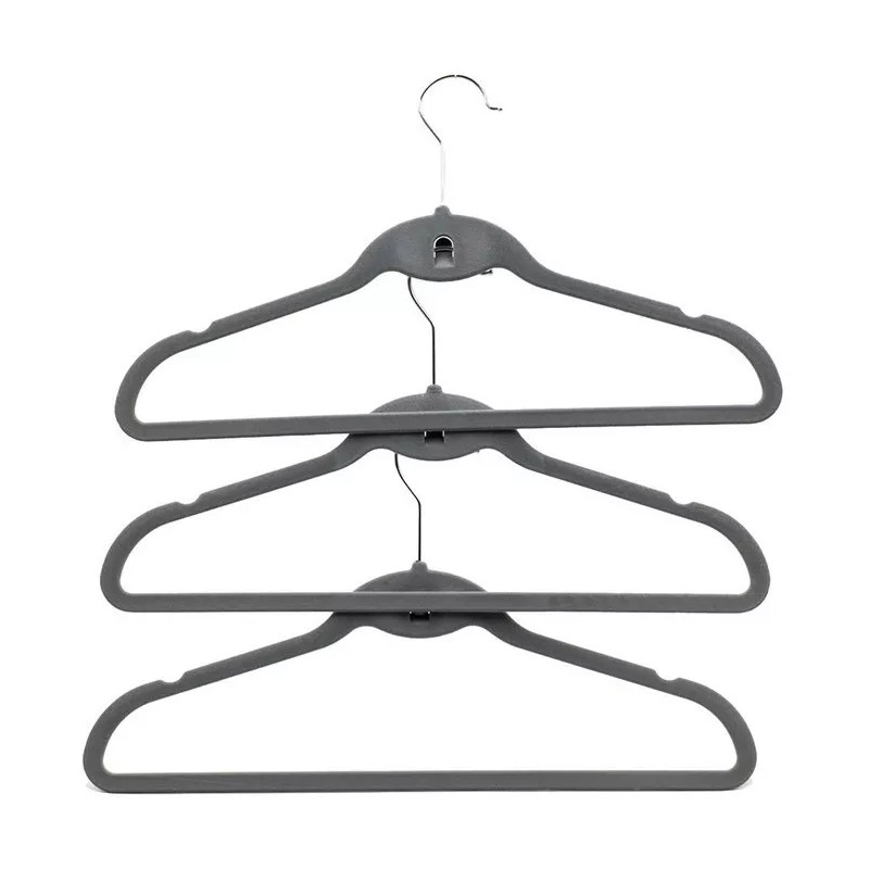 Domopak Living Set De 3 Ganchos/perchas 43cm Terciopelo Agrupables Dm-062