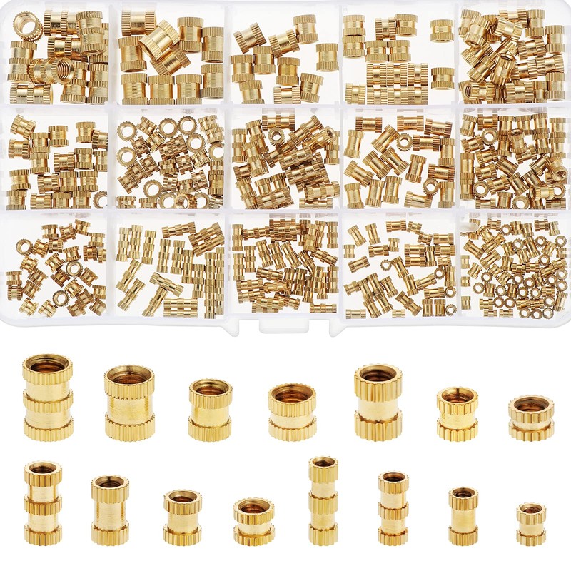 Faankiton 450PCS Threaded Insert Knurled Nuts, M2 M3 M4 M5