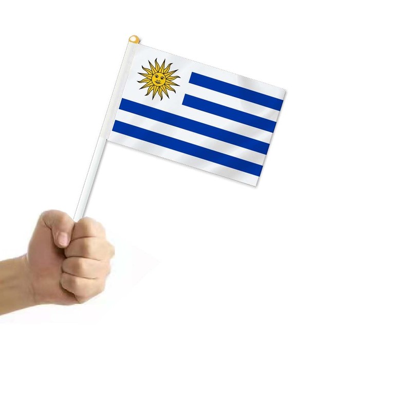 10 PCS Uruguay Handheld Small Flag, Uruguayan Hand held Mini