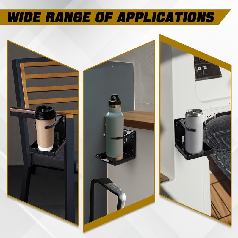 Wogomz 2PCS Adjustable Folding Drink Holder, Foldable Wall Drink Holder