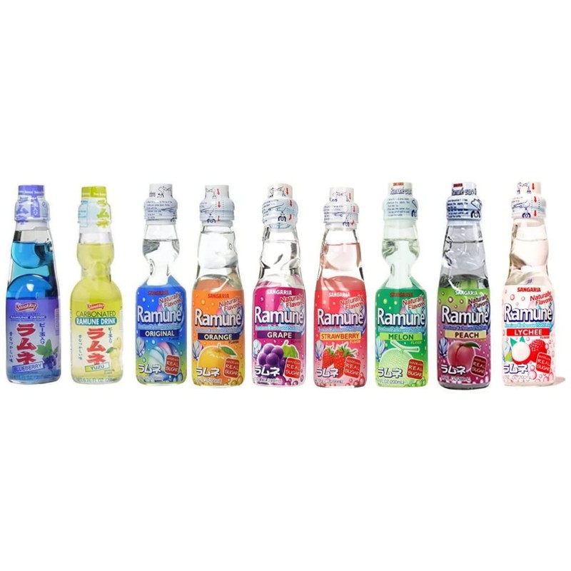 RAMUNE Japanese Soft Drink multi-pack, 8 Bottles, 6.76 Fluid Ounce