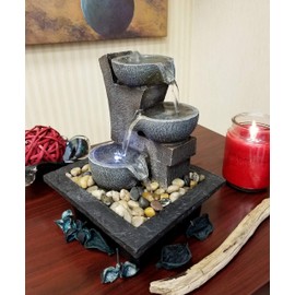 Danner Manufacturing, Inc, Aura Meditation Fountain with 3 Tiered LED Waterfall, Pack of 1, 03801