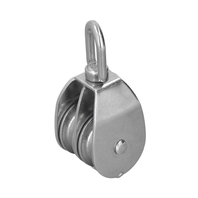 50mm/2.0in Marine Pulley Double Roller 400kg Loading 304 Stainless Steel
