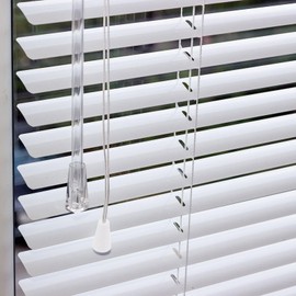 Artibetter Pull Cord Tassels White Window Blind Cord Buttons 15 Pieces Plastic Blind Cord Pendant Drop Pull End For Roman Blinds Curtain Crafts Drawstring Tassels