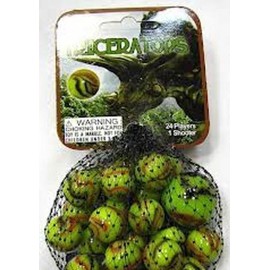 Triceratops Game Net Set 25 Piece Glass Mega Marbles Toy