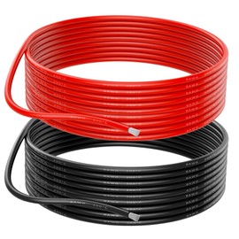 8 AWG Silicone Electrical Wire, 8 Gauge Wire (20ft red &20ft Black), Copper Wire Soft & Flexible 0.08 mm Tinned Copper Core, High Temperature Resistant Wire Kit for Arduino Projects, RC Drones etc.