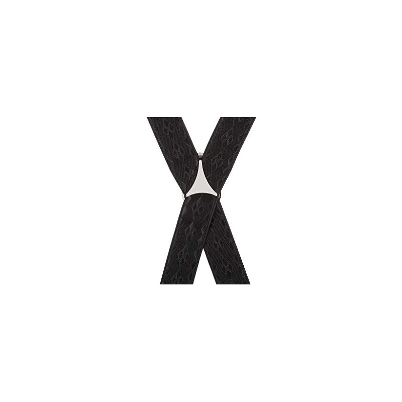 MANDITTIONS Black Formal Dresswear Trouser Braces 35mm Wide 4 Silver