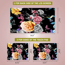 Laptop Notebook Skin Sticker Cover Decal Fits 12 13 13.3 14 15 15.4 15.6 inch Laptop Protector Notebook PC | Easy to Apply, Remove and Change Styles (Kingfisher and Rose)