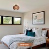 CALOKES Boho Semi Flush Mount Ceiling Light, Rattan Style Hand