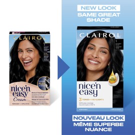 Clairol Nice'n Easy Permanent Hair Dye, 1 Blackest Black Hair Color, 1 Count