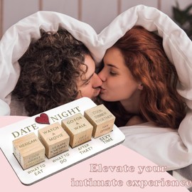HOXSURY Date Night Dice,Fun Night Dating Decision Dice,Wooden Dating Fun dice, Love Dice, Food Decision Dice, Date Ideas,Gifts for Boyfriend-Girlfriend