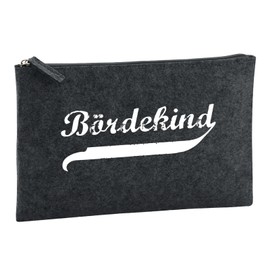 Hellweg Druckerei Kulturbeutel Bördekind Vintage Geschenk 1 Liter Charcoal Filz Bördekind Geschenkidee