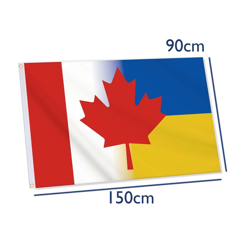 Ukraine Canada Flag,3x5 FT Ukrainian Canadian Flag,36x60 Inch Large Digitial