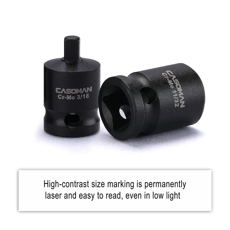 CASOMAN 3/8-inch Drive Pipe Plug Socekt Set, SAE, CR-MO, Tapered