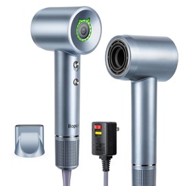 High-Speed Hair Dryer with 110,000RPM Brushless Motor for Fast Drying, Low Noise Blow Dryer with Touch Screen & LED Light Ring, 1500W Ionic Hair Dryer for Home and Travel, Magnetic Nozzle