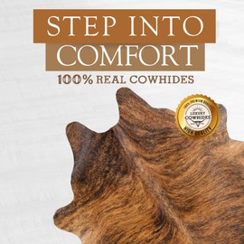 Sunshine Cowhides 100% Genuine Brindle Reddish Cowhide Rug - Modern Style Animal Skin Rug & Floor Carpet for Living Room, Bedroom, Kitchen & More - Extra Large (6x7-8 Ft.)