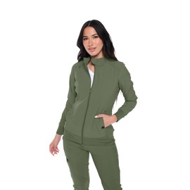 Monarch Uniforms Womens Scrub Jacket Zippered Warm-up Jacket