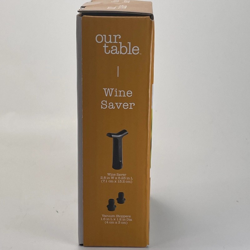 Our Table Wine Saver Pump With 2 Stoppers Black