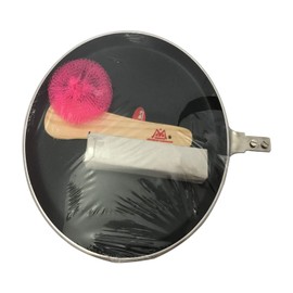 Dosa Pan Nonstick Dosa Tawa Pan Cookware Dosa Pan Aluminum Griddle Roti Chapati Paratha Crepe Pancake Pan Wooden Spatula and Scrubber Griddle Tawa