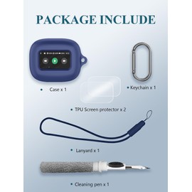 Case for JBL Live Beam 3/ Buds 3/ Flex 3 Earbuds, Soft Silicone Protective Portable Scratch Shock Resistant Compatible with Shell with Cleaner Kit & Carabiner & Lanyard,Blue