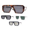 SA106 Flat Top Mobster Angular Modern Metal Hinge Racer Sunglasses