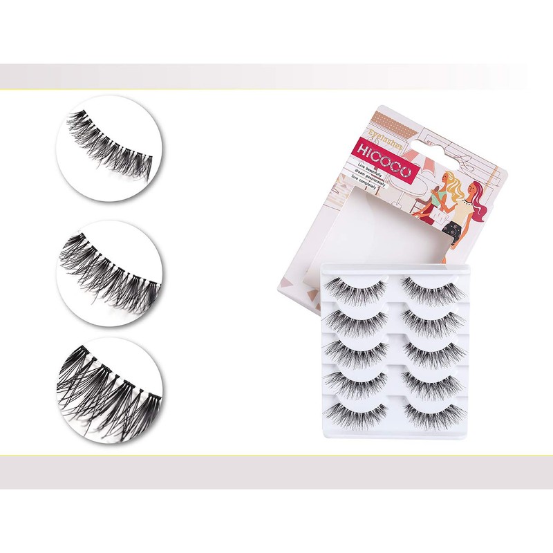 3D False Eyelashes, Natural Eyelashes, Pure Handmade Natural Look, Fluffy