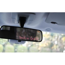 KATINAT Trust in God Rearview Mirror Sticker, Pink Car Accessories for Women, Car Decals for Women, Rearview Mirror Accessories, Trust in God Stickers for Car Truck Laptop, Rearview Mirror Decal