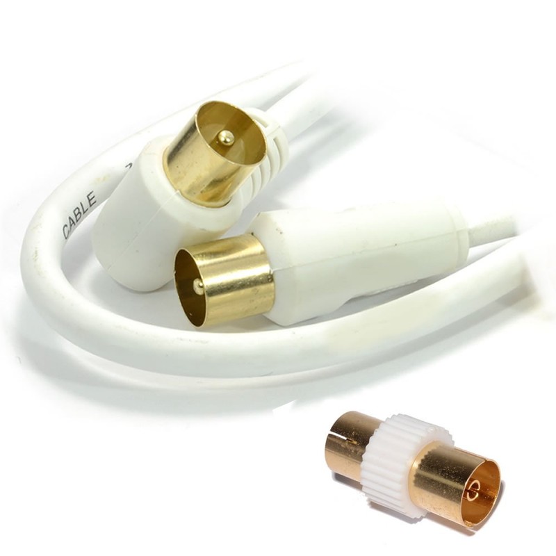 kenable RF Right Angle TV Aerial Freeview Plug Video Cable