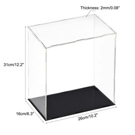 uxcell Acrylic Clear Display Case Box Dustproof Protection Showcase Cube Collectibles Show Box 9.8x5.9x11.8inch