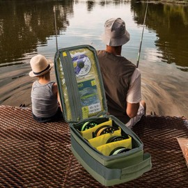 Nicoone Waterproof Fishing Tackle Storage Bag, PortableFishing Reel Line Bags Waterproof Fishing Gear Case Fishing Tackle Storage Organizer Carry Bags