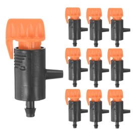 M METERXITY 10-Pack Flag Irrigation Dripper Emitter, 0-200L/H Plastic Drip Irrigation Connect for Garden/Trees/Herbs/Aquarium, Irrigation System Parts Tool [Black]
