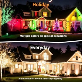 RGBW Landscape Lights 120V Plug in - 16 Colors & Modes Color Changing Metal Spotlights with Remote for Outdoor Yard Garden Pathway Trees