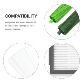 kwmobile Set de repuestos compatibles con Roomba - e5 / i7 / i7+ - 3X Cepillo Lateral 3X Filtro y 2X Rodillo Central para Robot Aspirador