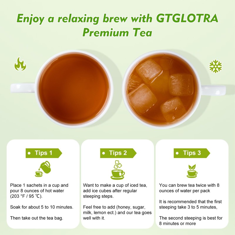 GTGLOTRA Full-Leaf Loose Black Tea, 24 Pyramid TeaBags(4 Pack), Easy