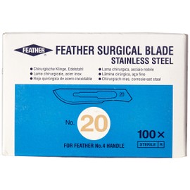 Graham-Field Sterile Surgical Blade - Stainless Steel Medical Knife Tool, Size 20, Pack of 100 - 2976#20