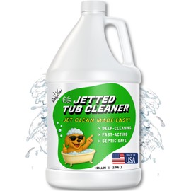 BubbyShine Jetted Tub Cleaner For Bathtub Jets - Fast Acting, For The Jets And The Tubes, Best Spa Cleaner Chemical For Whirlpool & Jacuzzi Tubs, Pro Grade Heavy Duty, Made In USA, 1 Gallon