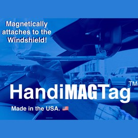 HandiMAGTag Magnetic Handicap Placard Holder – Magnetically Locks onto Windshield! Does not obstruct Vision! Made in The USA! Heat-Resistant – Easy Flip Down Display (California)