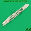 S.S Professional Eyebrow Tweezers Hair Beauty Slanted Stainless Steel Silver Tools